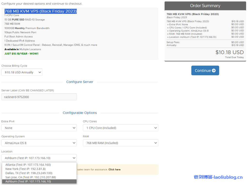 考古啦!RackNerd两款年付10.18美元的美国便宜VPS,续费同价,支持自助换IP
