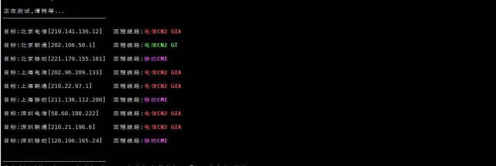 莱卡云香港CN2 GIA VPSTCP回程测试
